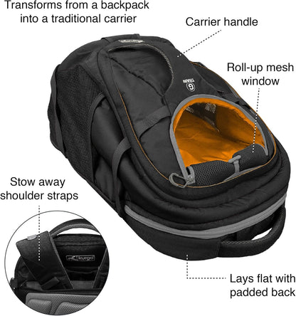 G-Train Dog Carrier Backpack - Comfortable Pet Travel Backpack for Small Dogs up to 11Kg - Rugged Design - Laptop Compartment - Armorsole Base - Water-Resistant - Heather Grey
