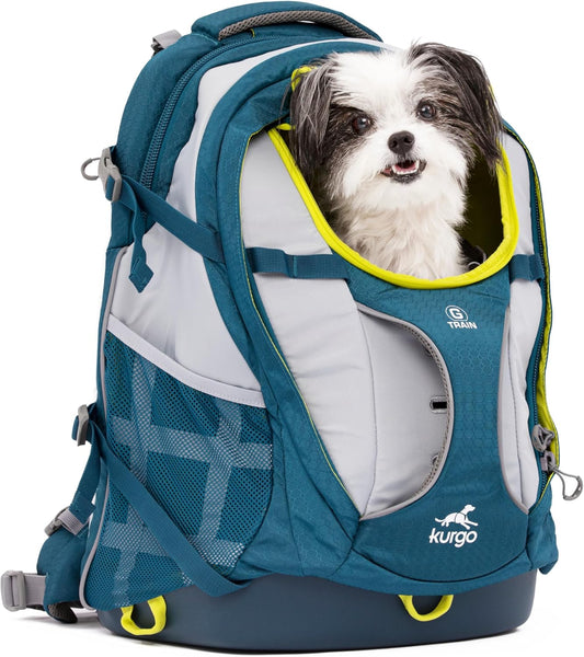 G-Train Pack, Carrier Backpack for Small Dogs and Cats, Ideal for Hiking or Travel, Waterproof Bottom, Ink Blue