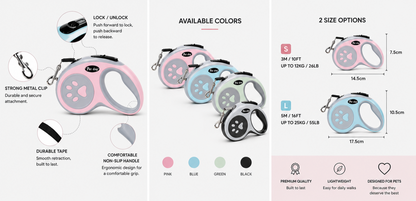 3M 5M Nylon Pet Dog Leash Automatic Retractable Extending Rope Puppy Walking Running Traction Roulette for Small Big Dogs Cats