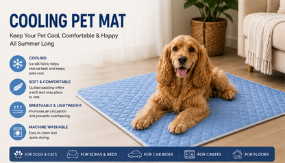 Dog Cooling Mat for Summer – Washable Breathable Pet Cooling Pad for Dogs & Cats