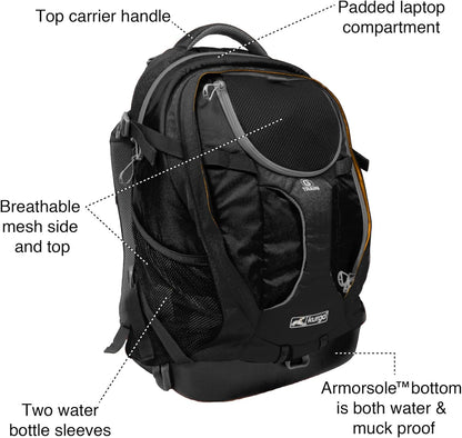 G-Train Dog Carrier Backpack - Comfortable Pet Travel Backpack for Small Dogs up to 11Kg - Rugged Design - Laptop Compartment - Armorsole Base - Water-Resistant - Heather Grey