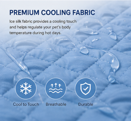 Dog Cooling Mat for Summer – Washable Breathable Pet Cooling Pad for Dogs & Cats