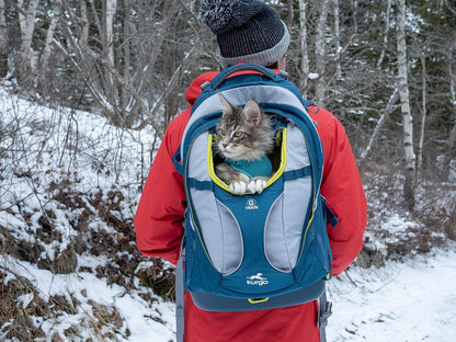 G-Train Pack, Carrier Backpack for Small Dogs and Cats, Ideal for Hiking or Travel, Waterproof Bottom, Ink Blue
