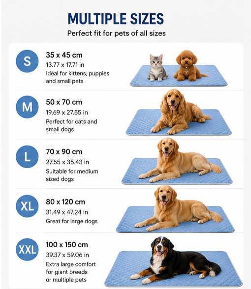 Dog Cooling Mat for Summer – Washable Breathable Pet Cooling Pad for Dogs & Cats