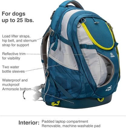G-Train Pack, Carrier Backpack for Small Dogs and Cats, Ideal for Hiking or Travel, Waterproof Bottom, Ink Blue