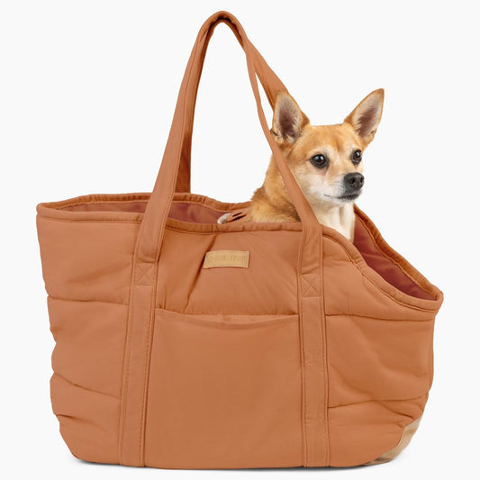 Dog Purse Carrier for Small Dogs, Cozy Plush Pet Carrier Purse, Secure Harness Clip, Lightweight Dog Tote Bag Carrier for Small Dogs and Puppies